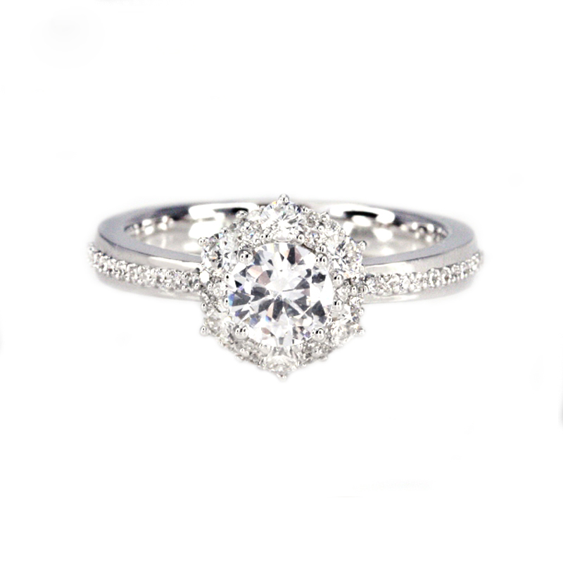 Best Choice 18K White Gold Engagement Diamond Ring With The Main Stone Moissanite